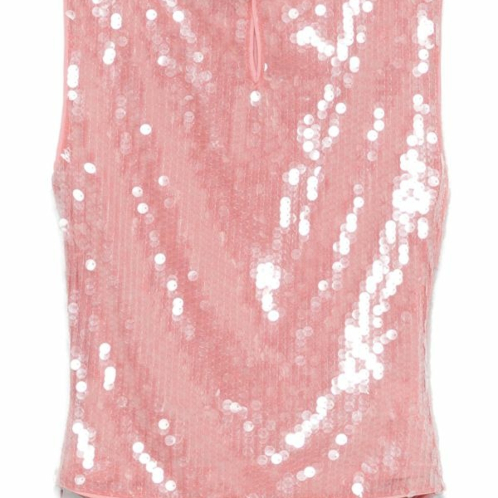 Sequin Pink Sleeveless Top